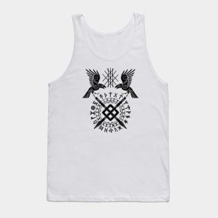 Twin Ravens of Odin | Norse Pagan Symbol Tank Top